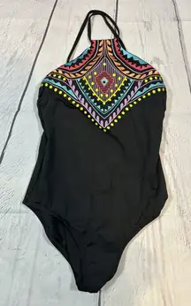 Laundry Shelli Segal One Piece Swimsuit Black Boho Aztec Print Size Unknown