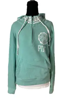 Victoria's Secret PINK Mint Green Half Zip Hoodie Coquette Sporty Women Sz M