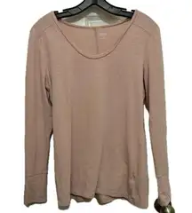 a.n.a. Pink Long Sleeve T-Shirt With Gold Shimmer - Size M