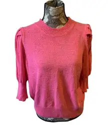 DAVI & DANI Pink Puff Sleeve Sweater size medium