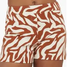 SPANX On The Go Brown Zebra Print Stretch Control Shorts Size XL