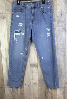 Express Size 6 Vintage Distressed High Rise Cropped Raw Hem w/5 Pockets
