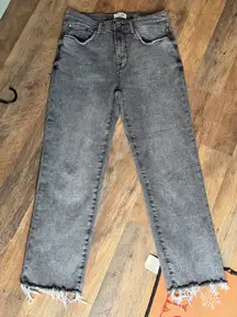 Kensie Vintage Luxe Allie high rise slim straight with frayed hems size 8 new