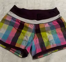 lululemon athletica Colorful Checkered Athletic Shorts