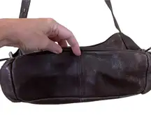 Vintage Stone Mountain Brown Leather Shoulder Bag