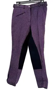Ride-AP Size 28 Purple Black Plaid Riding Breeches Horseback Pants