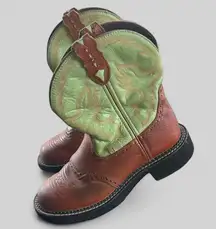 Justin Boots Gypsy Cowgirl Collection mint green brown western boots size 6B
