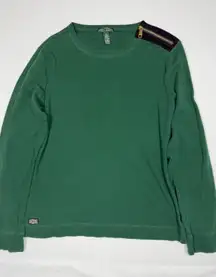Lauren Jeans Co Ralph Lauren Green Long Sleeve shirt Women's XL Zipper Detail