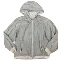 Current Seen Apparel Hooded Windbreaker Jacket Light Gray Zip Up Casual‎ Medium