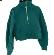 Lululemon  Scuba Oversized Funnel Neck Half Zip Storm Teal Gold Zip Size XS/S