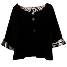 Studio 1 Dress Cardigan Cape Jacket Zebra Trim 20 W