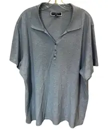 Karen Scott Women's 2XL Slate Blue Short Sleeve Polo Shirt Casual