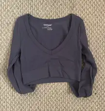 Garage Long Sleeve V-neck Crop Top