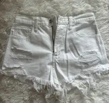 White Denim Shorts 