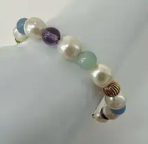 Avon Vintage faux pearl colorful bracelet