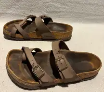 Birkenstock Mayari Open Toe Slide in Brown Sandals‎ Women’s size 8