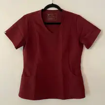FIGS Burgundy Red Purple Aburi Fitted Scrub Top Uniform Women's size Small