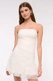 Abercrombie Strapless White Lace Mini Dress