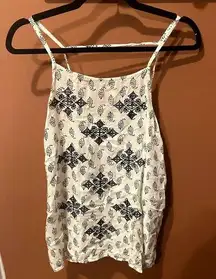 GUC LUCKY BRAND WHITE AND BLACK WOMENS TANK TOP SIZE MEDIUM