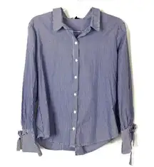 Sanctuary | Blue & White Pinstripe Button Up Shirt M