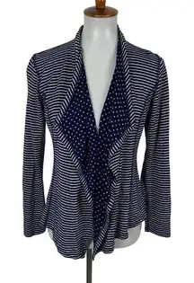 Market & Spruce Cardigan XS Open Front Blue Striped
