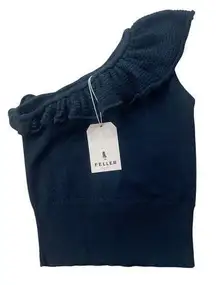 Feller NWT Odette One Shoulder Ruffle Sweater Sleeveless Sweater Top