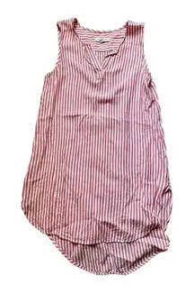 Beach lunch lounge pink and white striped tunic