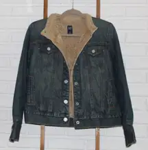 Vintage Gap Sherpa Lined Denim Jacket Medium 