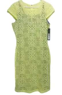 Andrew Marc Marc NY NWT yellow gray lace‎ dress 8
