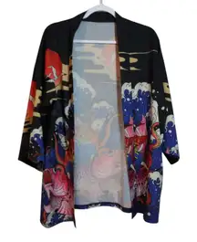 Lei Meng 5 Cats Kimono Kaiwami Koi Cover Up Size OS