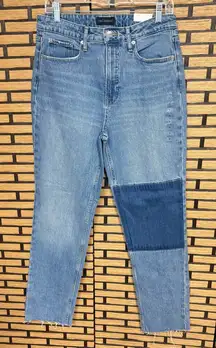 Free Assembly‎ Super High Rise Straight Leg Patchwork Jeans Size 8