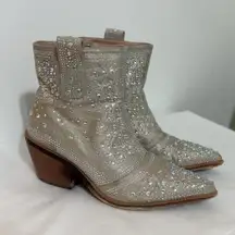 Isnow Women’s Ankle Boots Size 6 – Rhinestone Detail, Sparkly Fashion