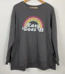 Wildfox Easy Does‎ It Rainbow Sweatshirt Size XL
