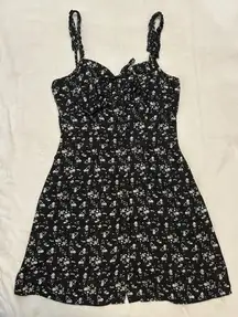 Missguided Black Floral Mini Dress