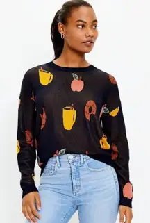 Loft Apple Cider Donut Long Sleeve Pullover Sweater