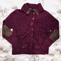 Eddie Bauer | Cardigan w/ Elbow Pads | Maroon | Women's | M