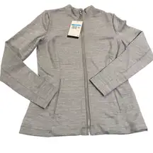 NWT Nike Yoga Dri-Fit Tight Fit Womens Training Jacket Full Zip Gray Size M