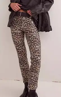 Free People Molly Leopard Slim Pants