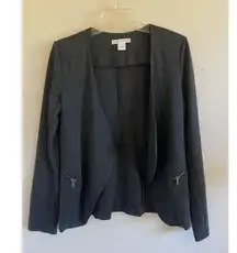 Peyton Jensen Heathered Charcoal Gray Open Front Jacket Cardigan Womens Small