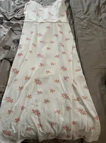 Francesca's  White and Floral Slit maxi dress