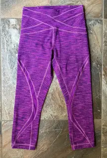 Lululemon Free Flow Crop Diamond Jacquard Space Dye Tender Violet Size 4