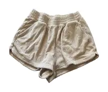 Offline by Aerie Beige Smiley Face Terry Cloth Lounge Shorts XS
