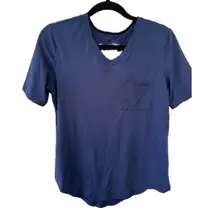 Zyia Women's Navy Athletic Active Wear Go To Pocket V T-Shirt M