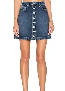 Tularosa Lucy A-Frame Denim Jean Button Skirt 25