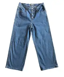 Levi’s Mile High Cropped Wide Leg Jeans Women’s Size 30 High Rise Button-Fly