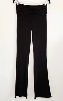 I Am Gia Ivory Flare Leg Stretchy Pants In Black Hook Close Ruched Butt Size M