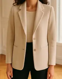 Abercrombie &‎ Fitch Heavyweight Wool-Blend Blazer Coat, Beige/White, Size M