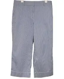 Talbots Wide Crop Blue and White Striped Pants Size 12