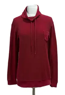 Purple Haze Jeanswear Red Corduroy Cowl Neck Top Size Medium