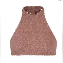 Skims Sherpa Teddy Cozy Knit Halter Tan Women’s Size L/XL NWT
